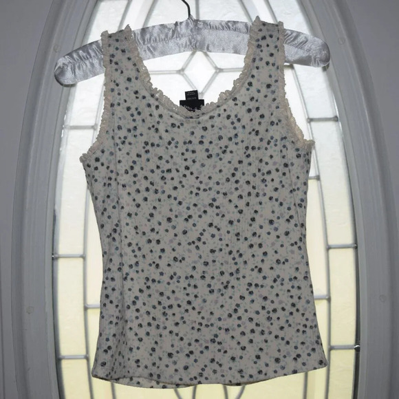 ART CLASS Girls' Rib-Knit Button-Front Lace Trim Tank Top Size S 6/6X - Picture 2 of 3